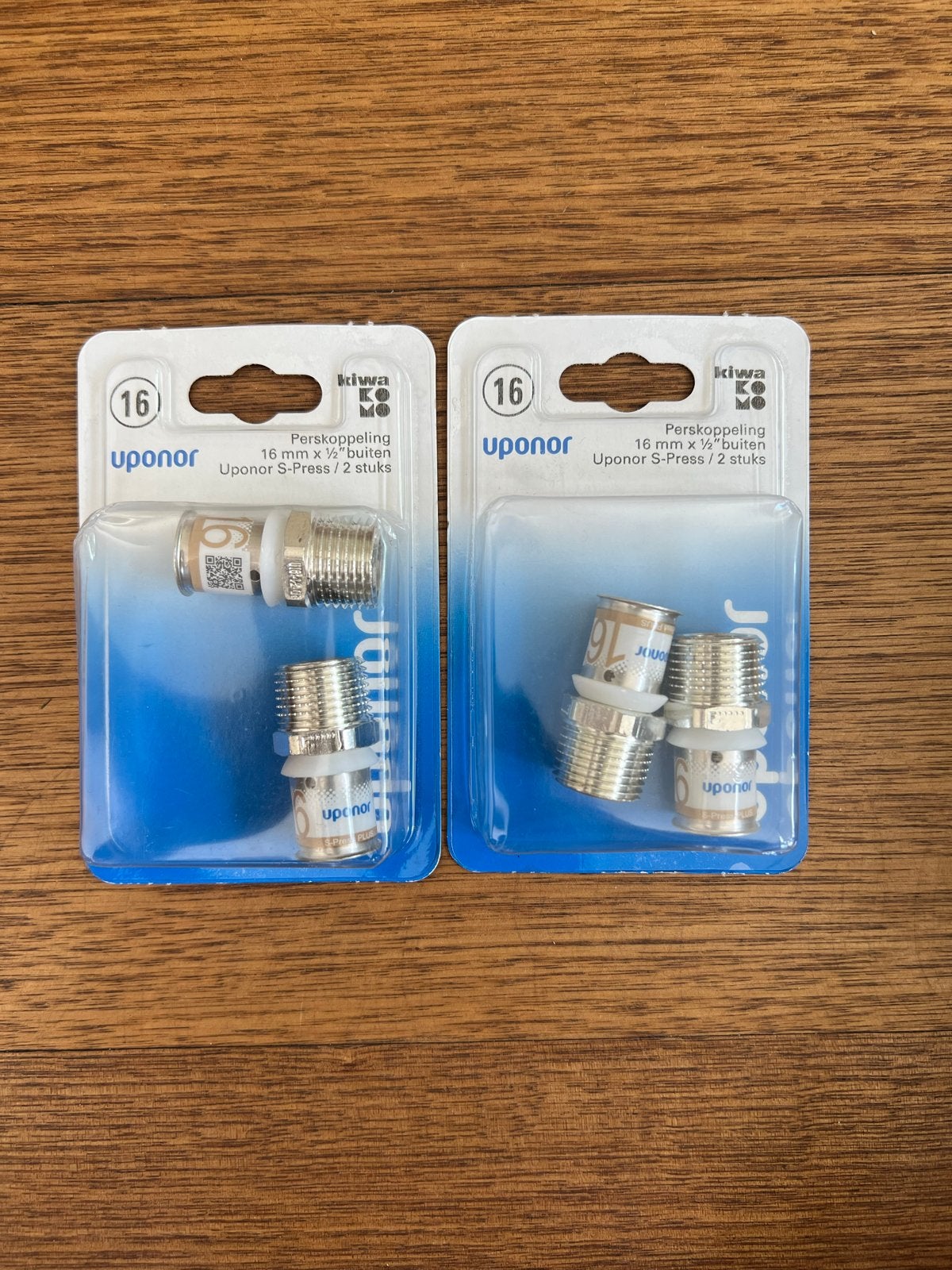 Uponor S-Press PLUS perskoppeling 16 mm x ½" buiten, Ophalen, Nieuw, Chroom, Overige typen