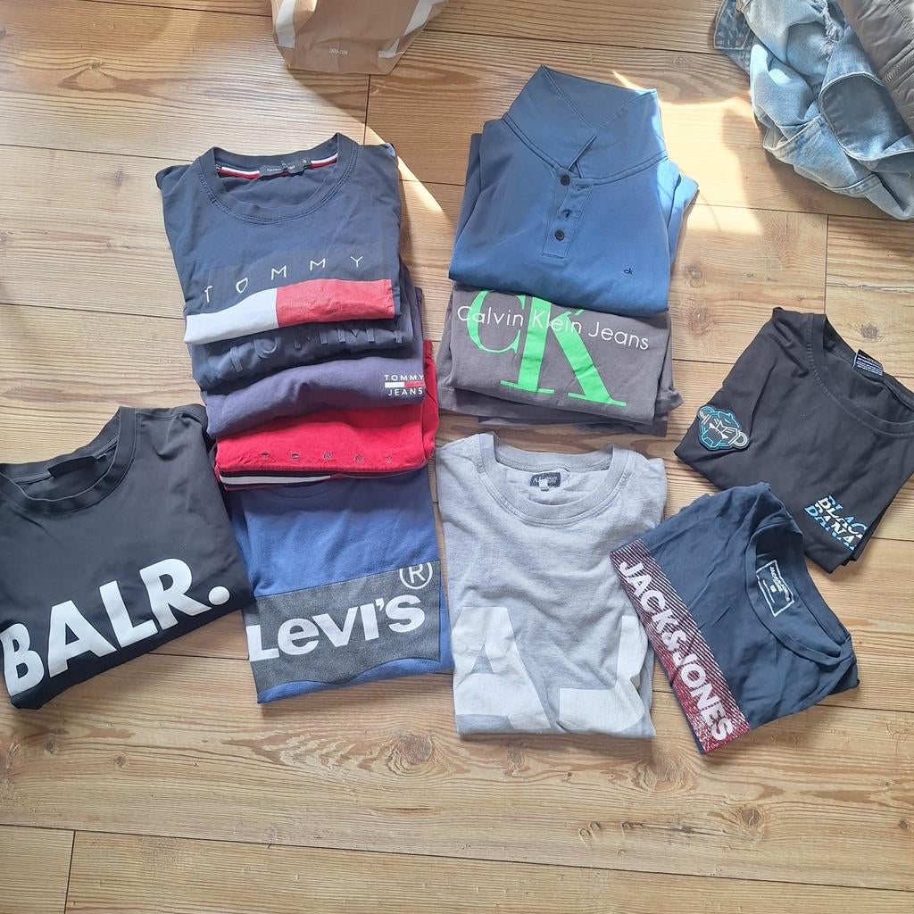 Merk T-shirt & longsleeve pakket: Tommy, CK, Balr, Levis, Kleding | Heren, T-shirts, Blauw, Ophalen of Verzenden, Diverse merken