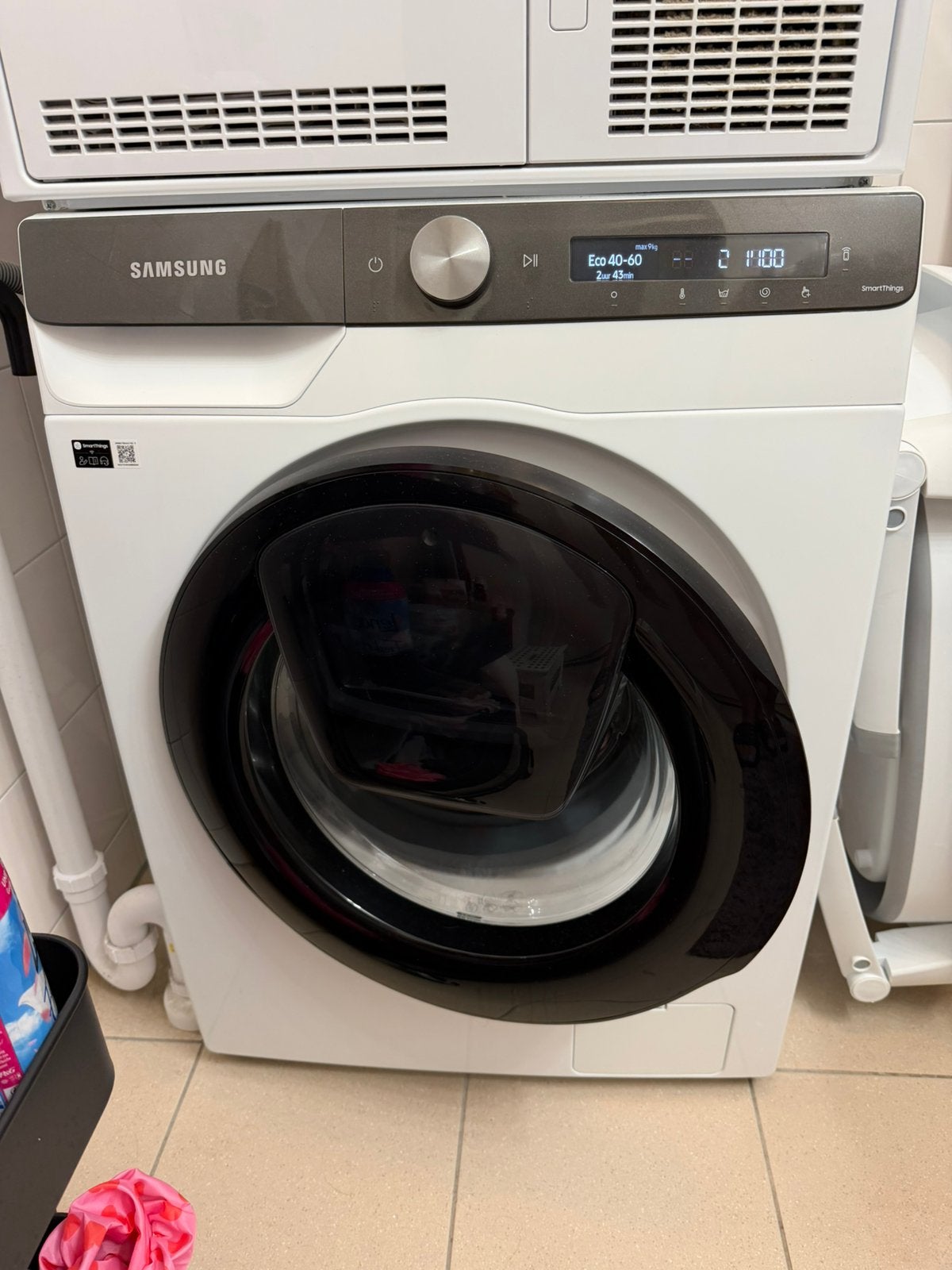 SAMSUNG WW90T554AAT 5000-serie AddWash Wasmachine, Witgoed en Apparatuur, Ophalen, 1200 tot 1600 toeren, Gebruikt, 8 tot 10 kg