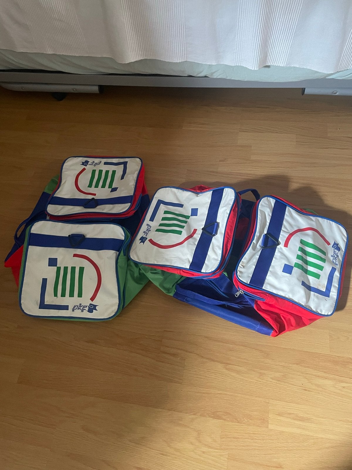 Set van 2vintage PKF tassen - Rood, wit, blauw, groen, Ophalen, Gebruikt, Rood, Overige typen