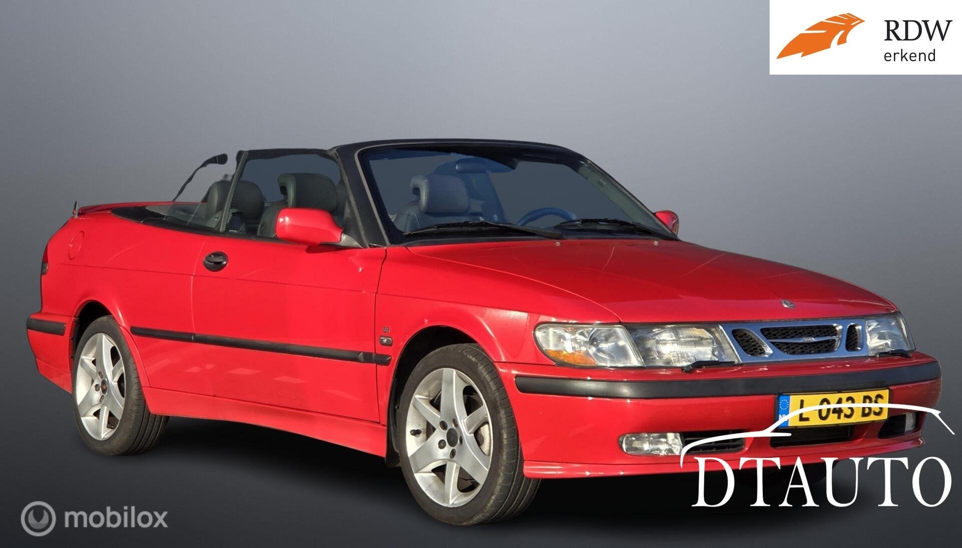 Saab 9-3 Cabrio 2.0 SE Turbo Vol opties in zeer nette staat!, Auto's, Saab, Gebruikt, Zwart, Cabriolet, 4 stoelen
