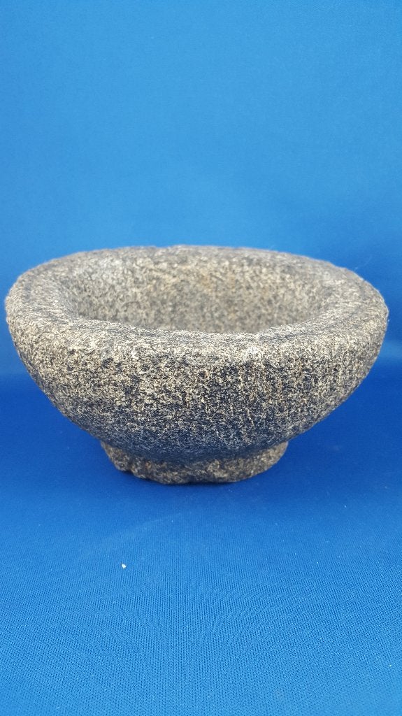 Brocante stenen vijzel en stamper, heel zwaar! Grijs. 5A5, Tweedehands verkoop, Tweedehands verkoop, Gebruikt, Ophalen of Verzenden
