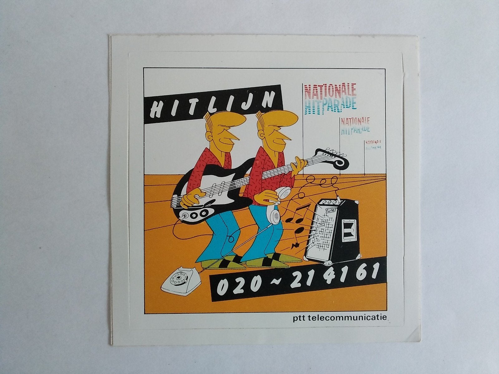 Sticker PTT Telecommunicatie Hitlijn Nationale Hitparade, Ophalen of Verzenden, Zo goed als nieuw