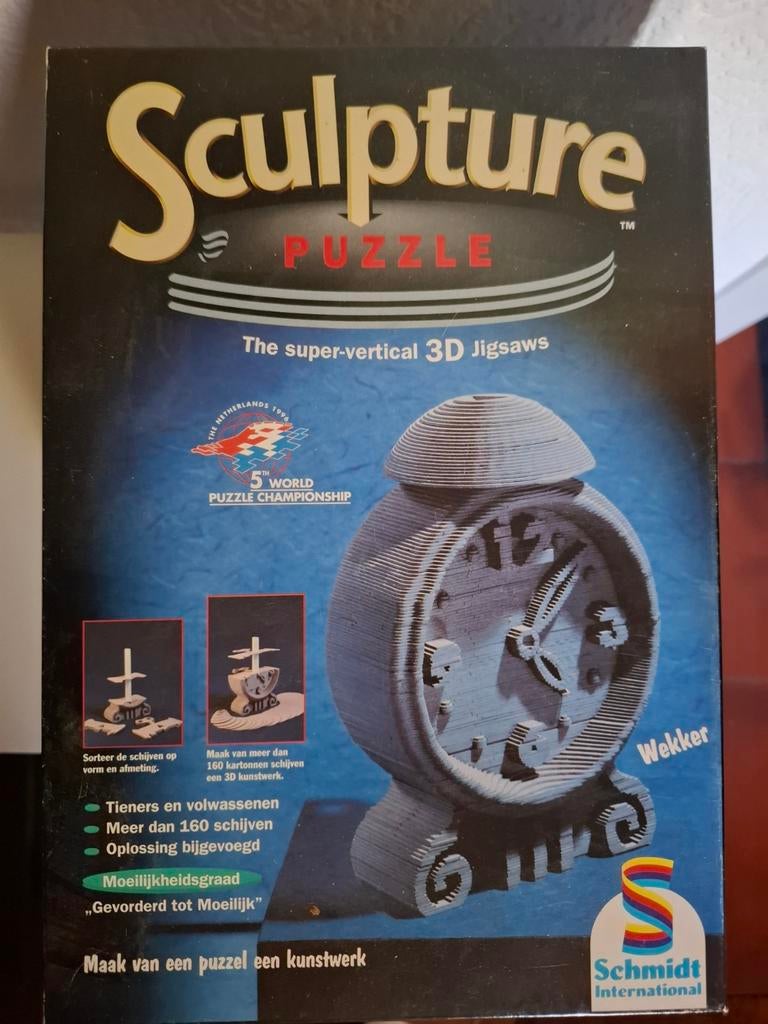 Sculpture Puzzle Wekker 3D Jigsaw Schmidt International, Hobby en Vrije tijd, Ophalen, Minder dan 500 stukjes, Gebruikt, Rubik's of 3D-puzzel