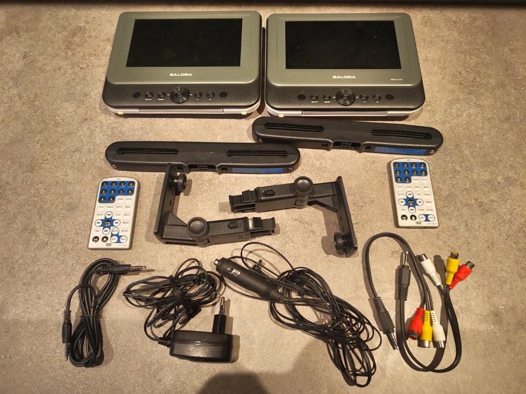 Salora draagbare DVD spelers set met accessoires, Ophalen of Verzenden