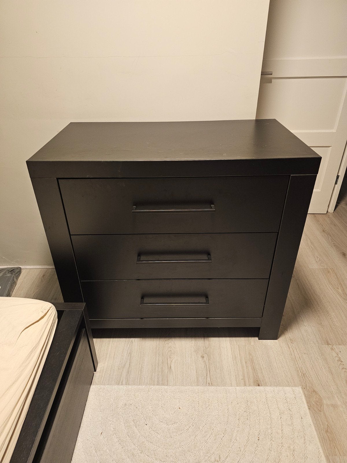 Commode zwart met 3 lades, Ophalen of Verzenden, Zo goed als nieuw, 65 cm of meer, 70 cm of meer