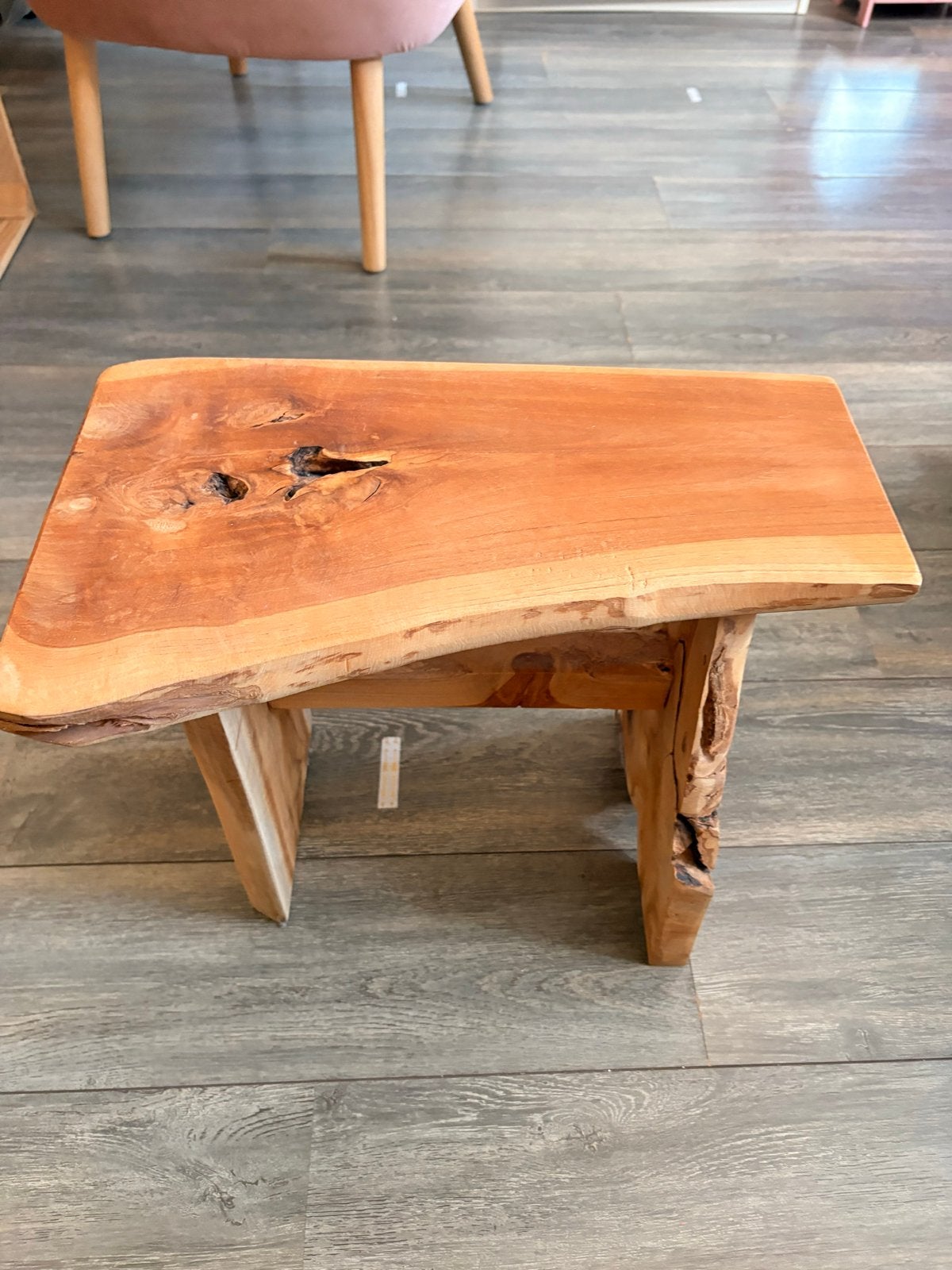 Stook Teak Bijzettafel - Massief Teakhout Krukje, Huis en Inrichting, Ophalen, Minder dan 45 cm, Minder dan 55 cm, Nieuw