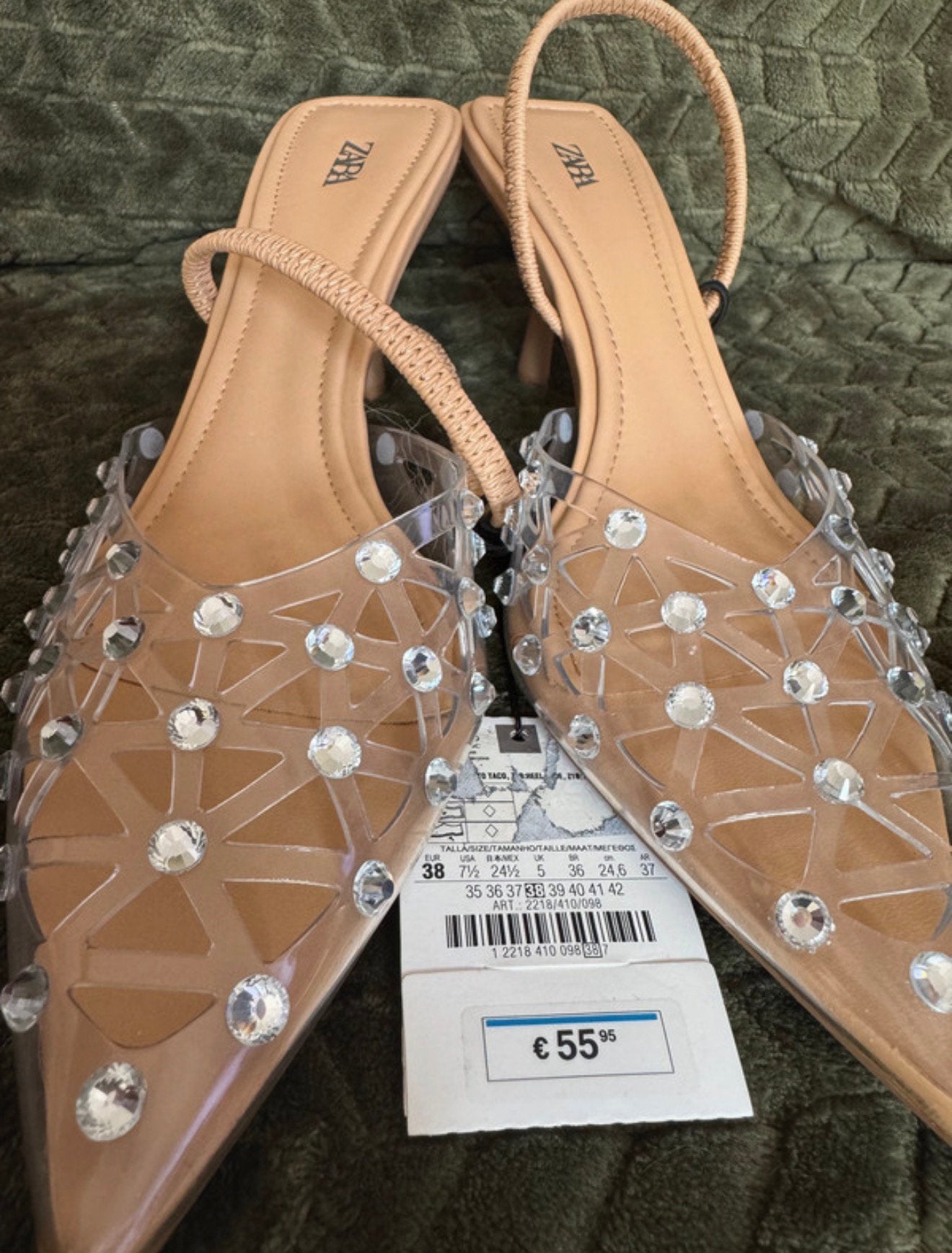 Zara transparante sandalen met kristallen– nieuw met kaartje, Kleding | Dames, Ophalen of Verzenden, Nieuw, Beige, Sandalen of Muiltjes