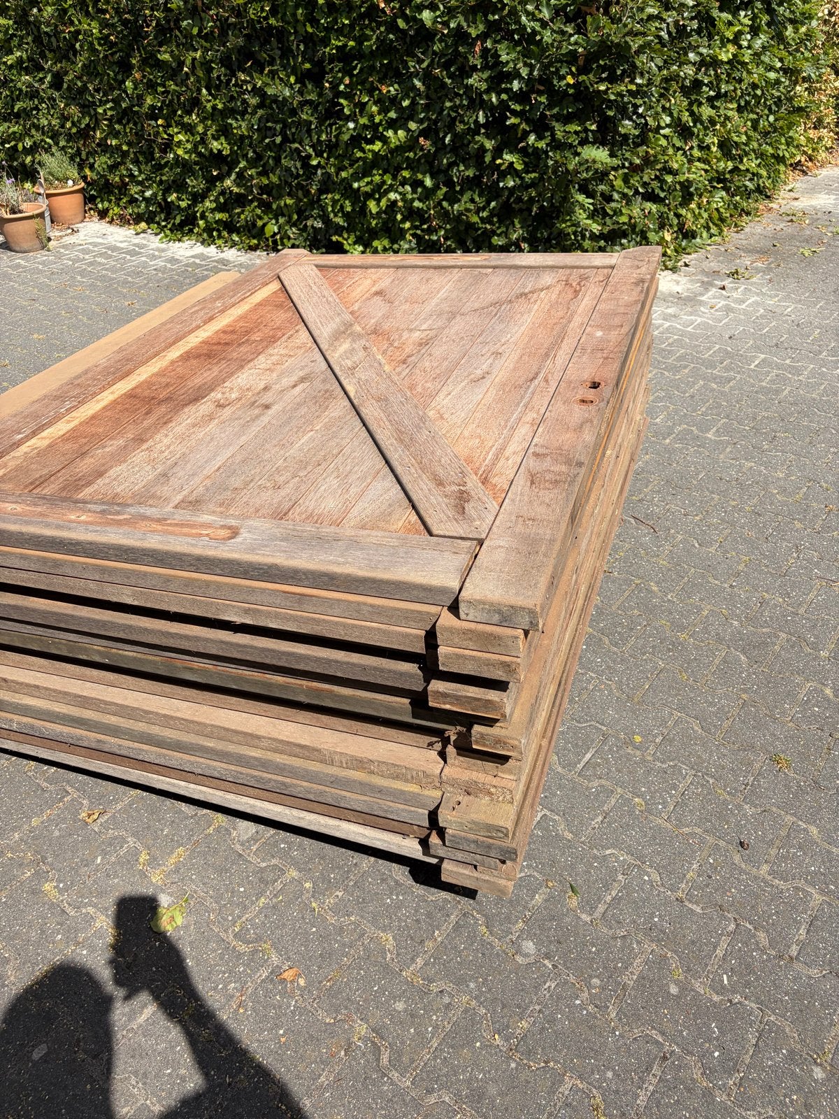 Hardhouten tuinschermen/windschermen 150x180cm, Ophalen, Minder dan 3 meter, Hout, 1 tot 2 meter