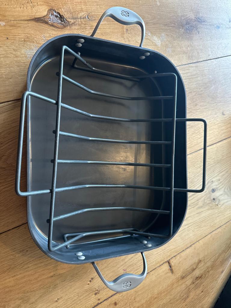 Zware kwaliteit braadslede met grill inzet., Ophalen of Verzenden, Zo goed als nieuw, Overige materialen, Koekenpan of Braadpan