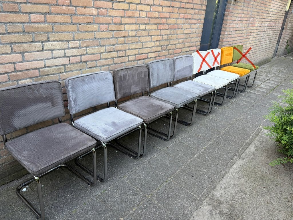 🪑🔥 6 Zuiver Ridge Rib Ribstof Stoelen ❗️, Ophalen, Gebruikt, Overige kleuren, Stof
