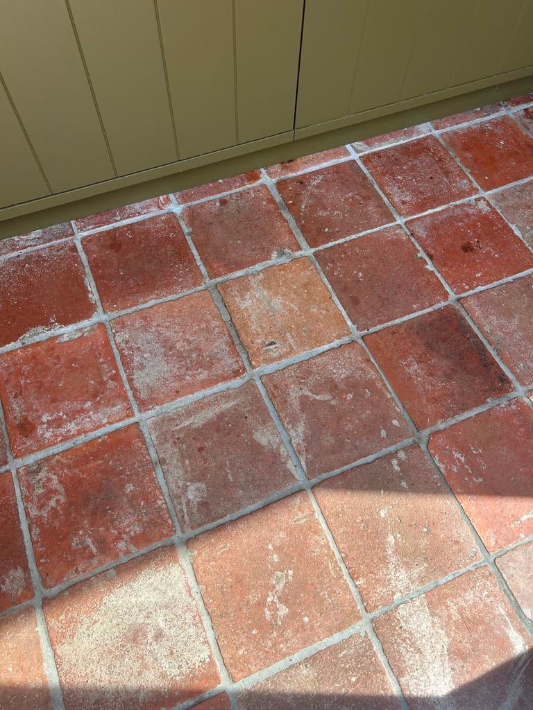2 m2 Antieke Boerenplavuizen Rood-Oranje - De Opkamer, Doe-het-zelf en Verbouw, Tegels, Ophalen, Overige materialen, Zo goed als nieuw
