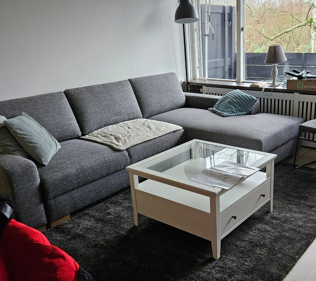 Slaapbank grijs, Ophalen, Tweepersoons, Zo goed als nieuw, 200 cm
