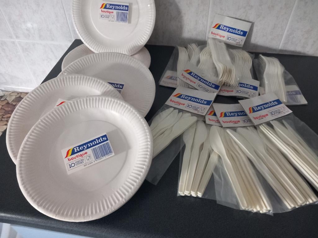 Barbecue BORD-MES-VORK wegwerp 50stuks, Overige typen, Verzenden, Nieuw, Papier/karton
