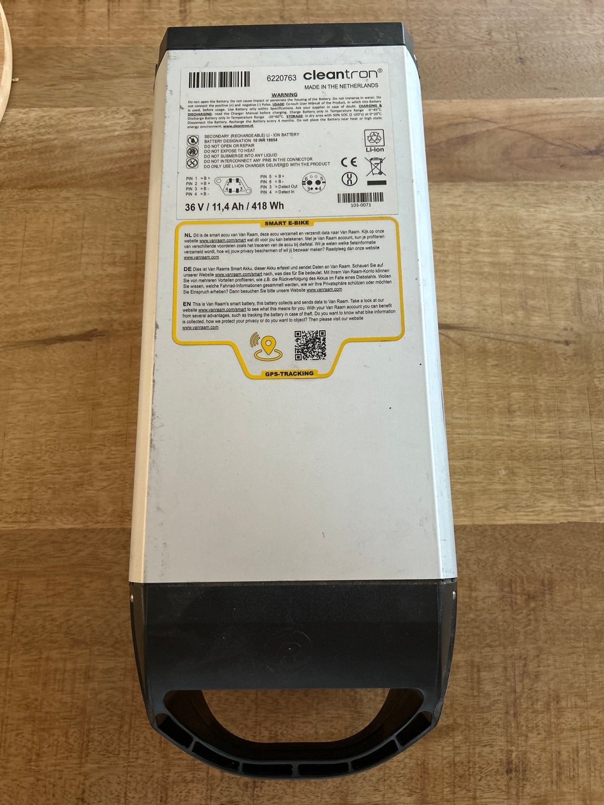 Cleantron E-bike Accu 36V 11.4Ah 418Wh, Van Raam, Ophalen, Zo goed als nieuw