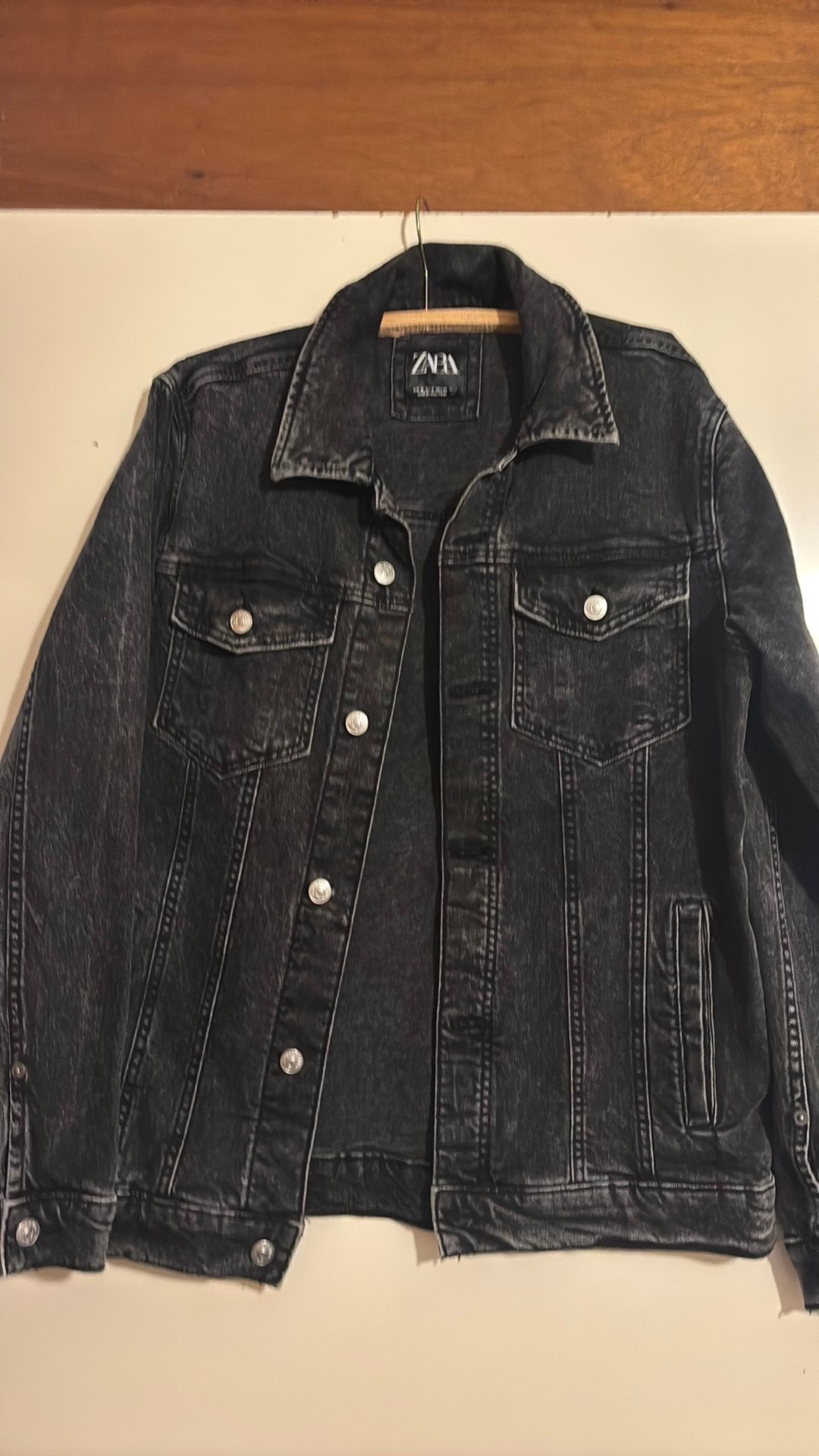 Heren jeans jas zara, Ophalen of Verzenden, Zo goed als nieuw, Maat 38/40 (M), Zwart