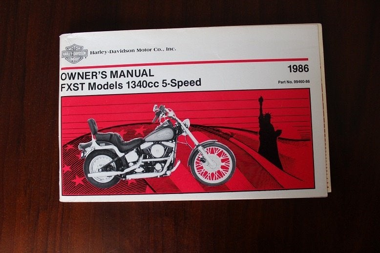 Harley Davidson 1986 FXST models 1340cc  owner's manual FLST, Motoren, Handleidingen en Instructieboekjes, Ophalen of Verzenden