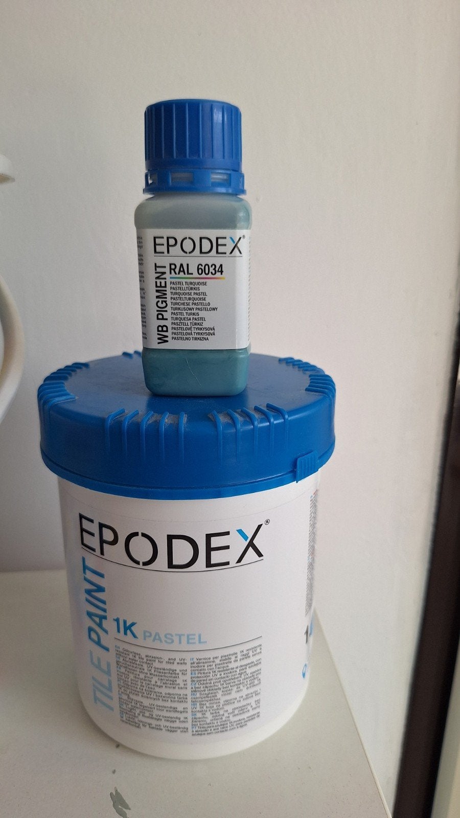 Epodex 1K Tegelverf Pastel met WB Pigment RAL 6034, Overige kleuren, Nieuw, Ophalen of Verzenden, Verf