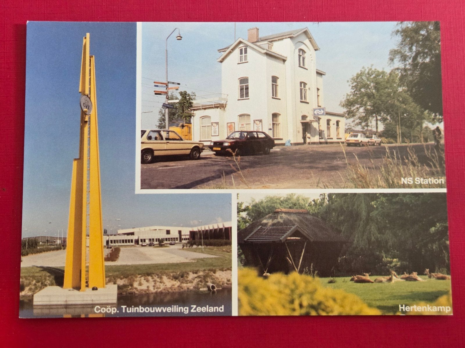 Kapelle - Biezelinge bij Kloetinge  3-luik met station, Verzamelen, Verzenden, 1960 tot 1980