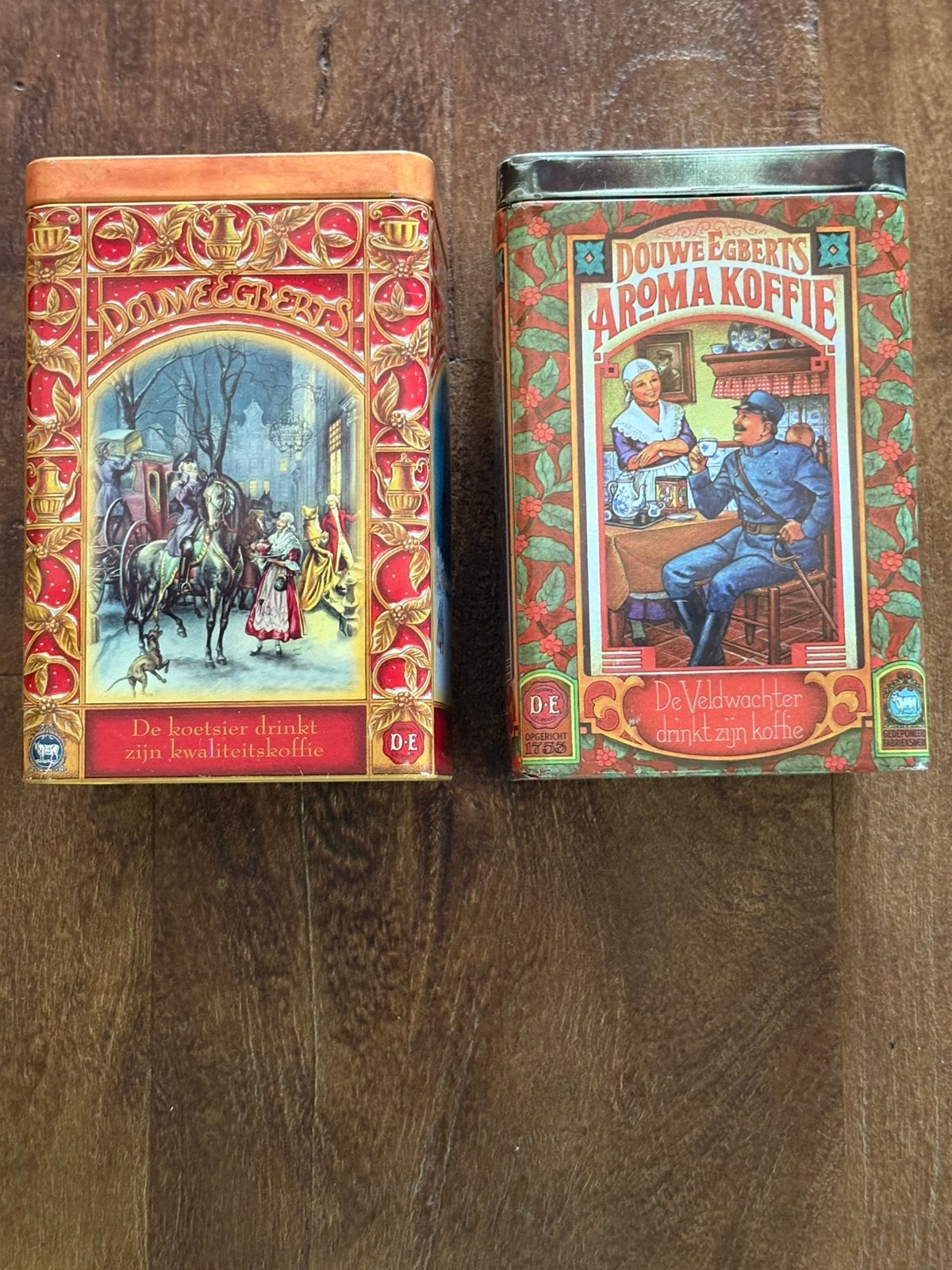 2 Douwe Egberts bewaarblikken, Verzamelen, Ophalen of Verzenden, Gebruikt, Koffie, Douwe Egberts