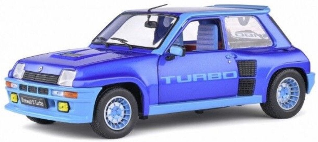 Renault 5 turbo kleur blauw nieuw in doos van solido  1:18, Ophalen, Nieuw, Auto, Solido