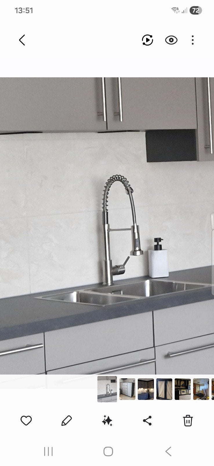 warm/koud kraan, Huis en Inrichting, Keuken | Keukenbenodigdheden, Overige typen, Zilver, Ophalen of Verzenden, Zo goed als nieuw