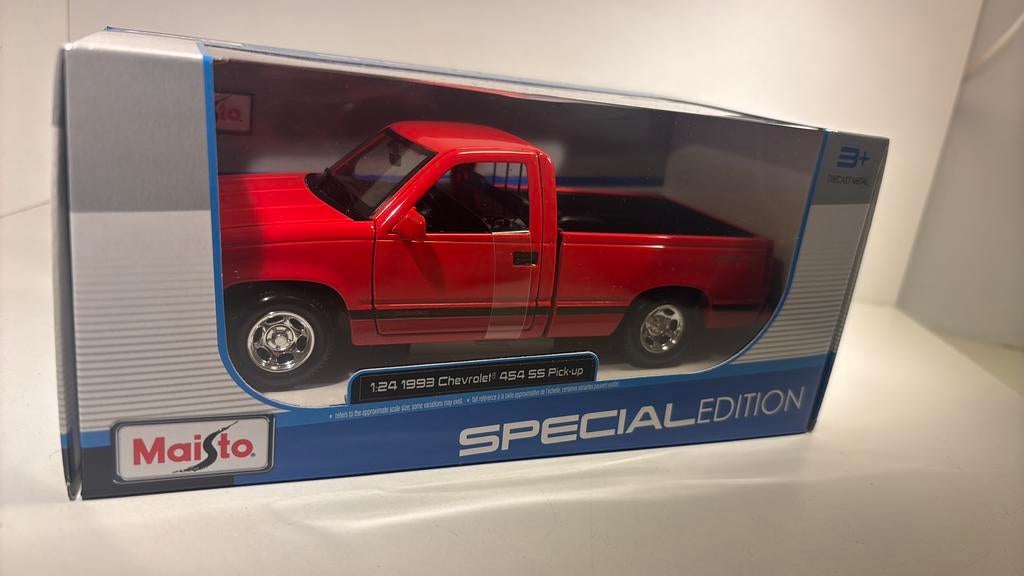 Chevrolet 454 ss pick up 1993 maisto 1.24, Maisto, Ophalen of Verzenden, A, A