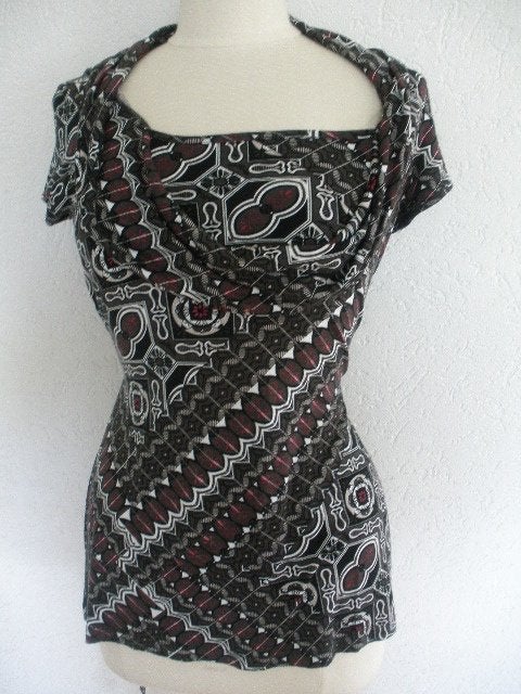 STREET ONE tuniek t- shirt zwart wit cyclaam maat 40, Maat 38/40 (M), Wit, Street One, Ophalen of Verzenden