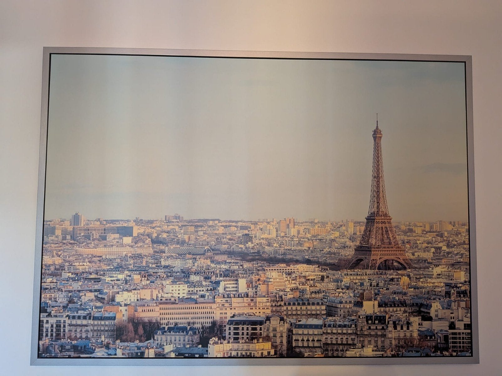 Grote foto/print van de Eiffeltoren in Parijs, Huis en Inrichting, Woonaccessoires | Schilderijen, Tekeningen en Foto's, Ophalen
