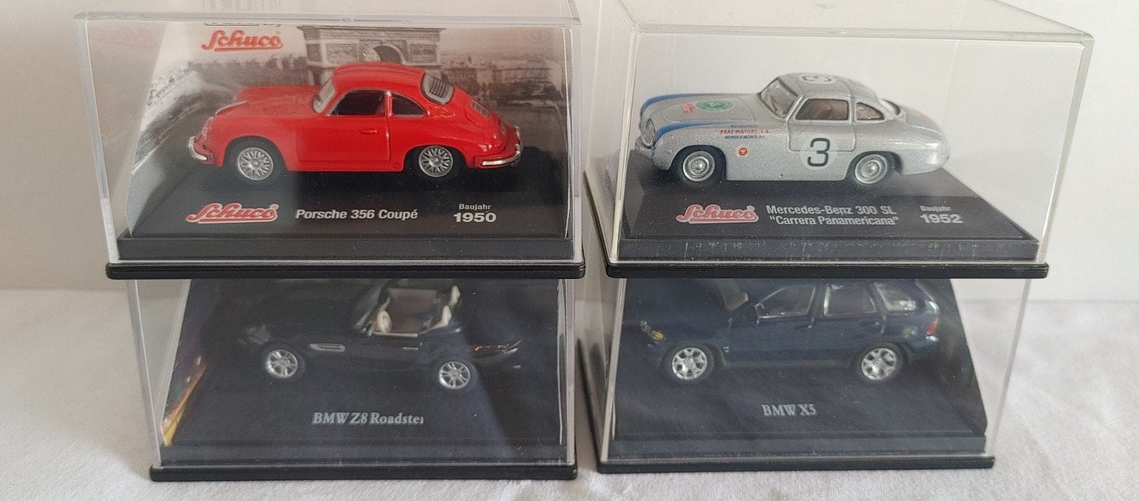 Schuco 1:87 4stuks BMW PORSCHE MERCEDES, Hobby en Vrije tijd, Verzenden, Auto, Schuco