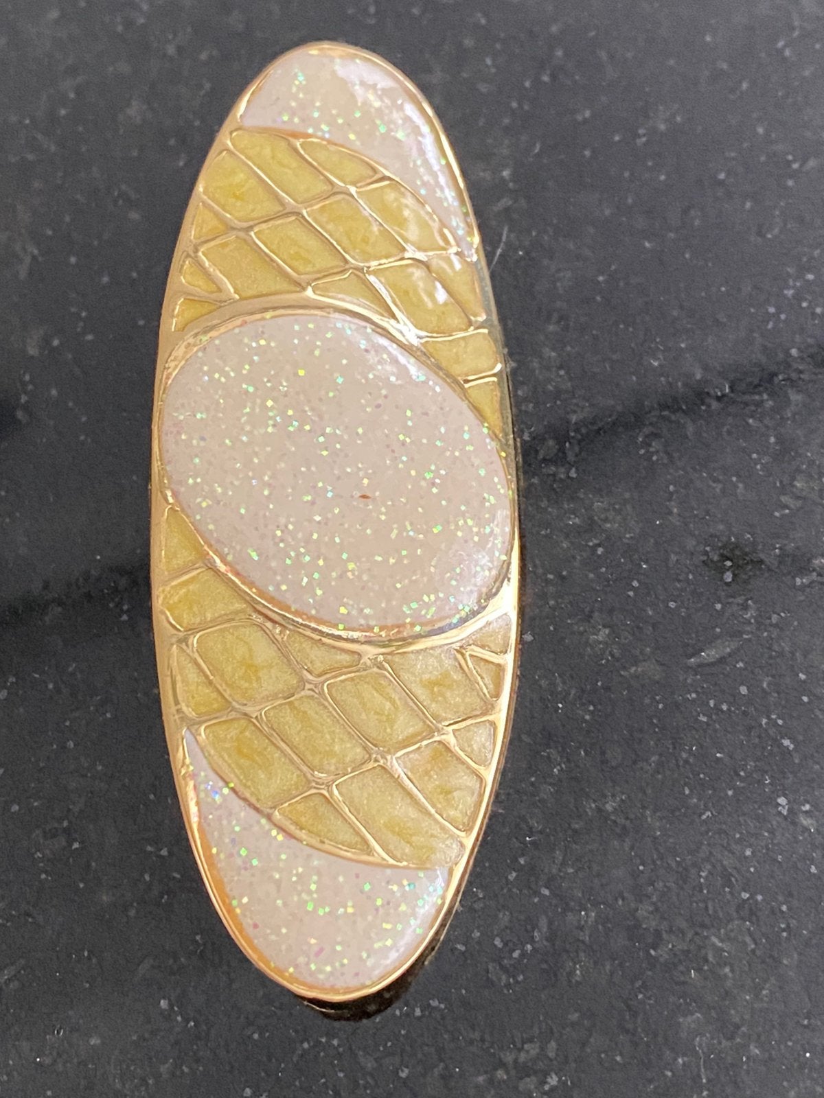 Vintage emaille broche, Ophalen of Verzenden, Zo goed als nieuw, Overige materialen