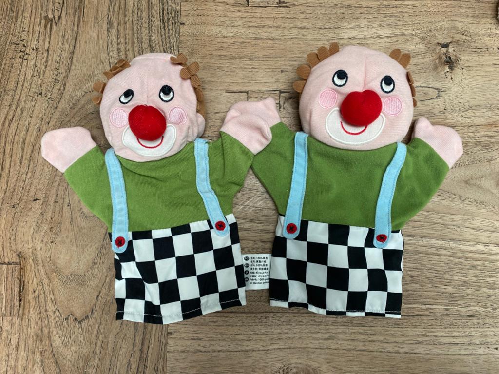 Ikea handpop/poppenkastpop clown, zgan, losse verkoop, Ophalen of Verzenden, Zo goed als nieuw, Overige typen