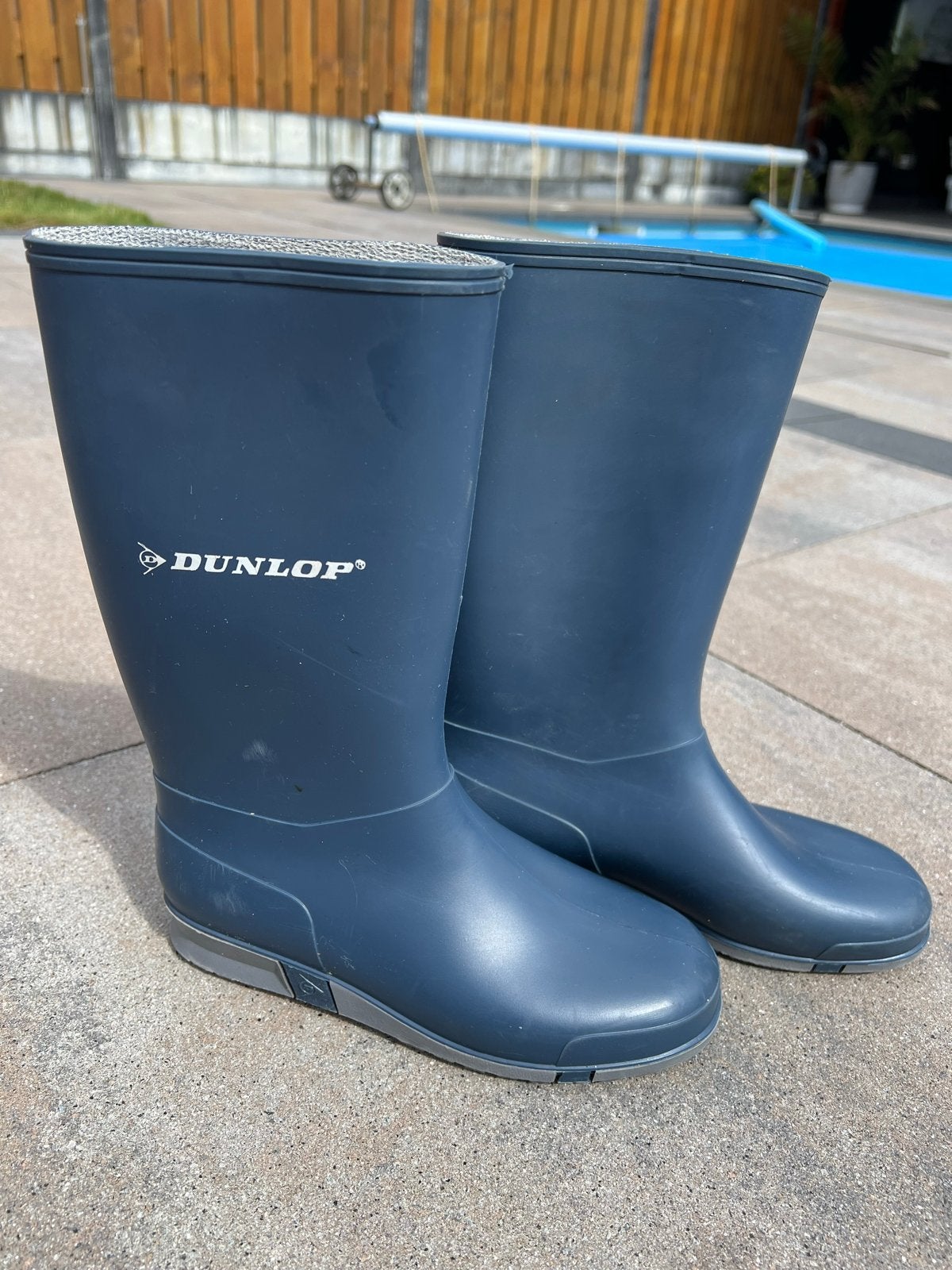 Dunlop regenlaarzen - Blauw Maat 34, Ophalen, Zo goed als nieuw