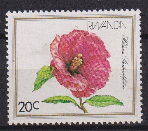 Rwanda 1982 Bloem Hibiscus, Verzenden, Postfris, Dier of Natuur