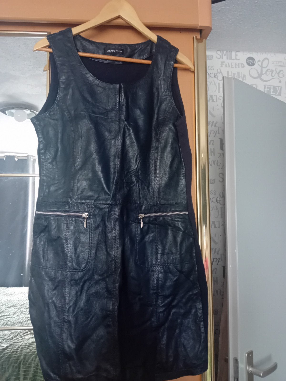 ARMA Women leren jurk maat M, Maat 38/40 (M), Zwart, Ophalen of Verzenden, Zo goed als nieuw