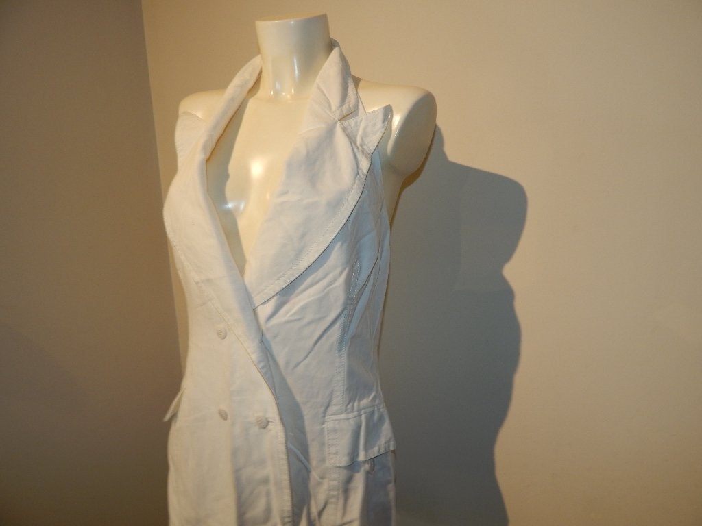 GF Ferre stylvol top tuniek halter model kraag open rug IT44, Verzenden, Wit, Gedragen, Maat 38/40 (M)