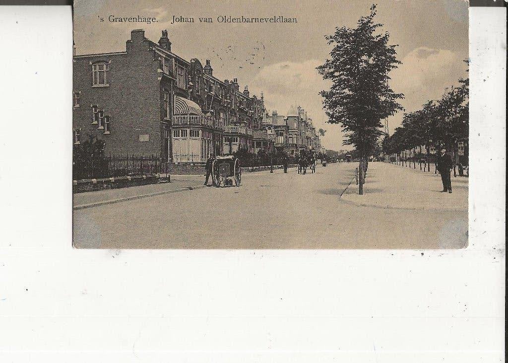 Den Haag Johan van Oldebarneveldlaan met melkboer 16-8-1911, Ophalen of Verzenden, Voor 1920, Gelopen, Zuid-Holland