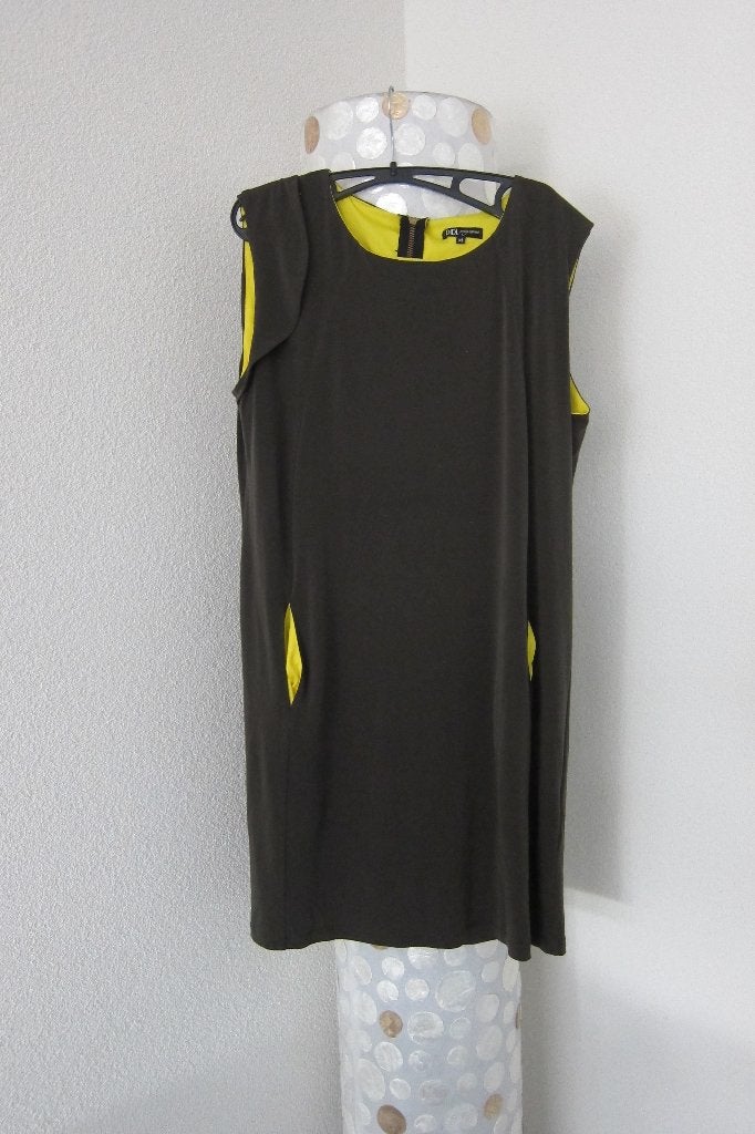 Didi jurk groen met geel stretch polyester xl, Maat 46/48 (XL) of groter, Didi, Zo goed als nieuw, Merkfreak