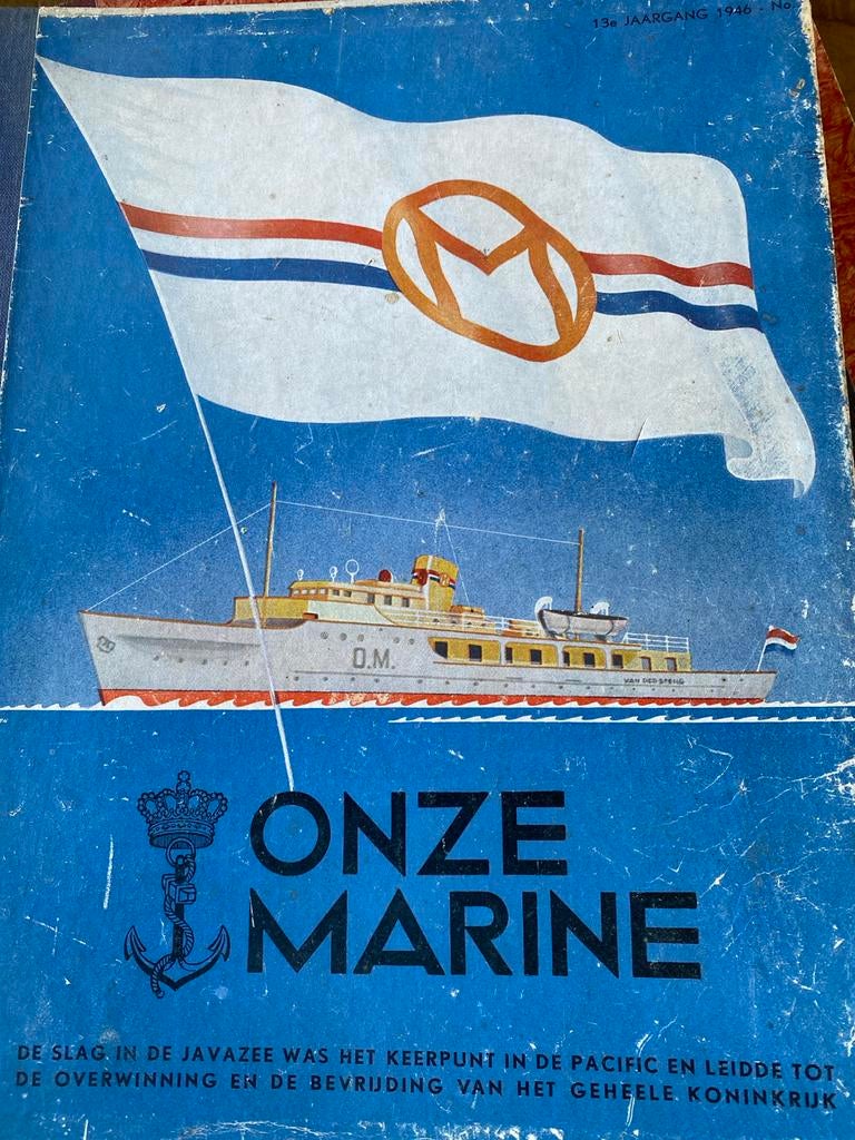 Onze Marine - 13e Jaargang 1946 - Slag in de Javazee, Ophalen of Verzenden, Tweede Wereldoorlog, Gelezen, Marine