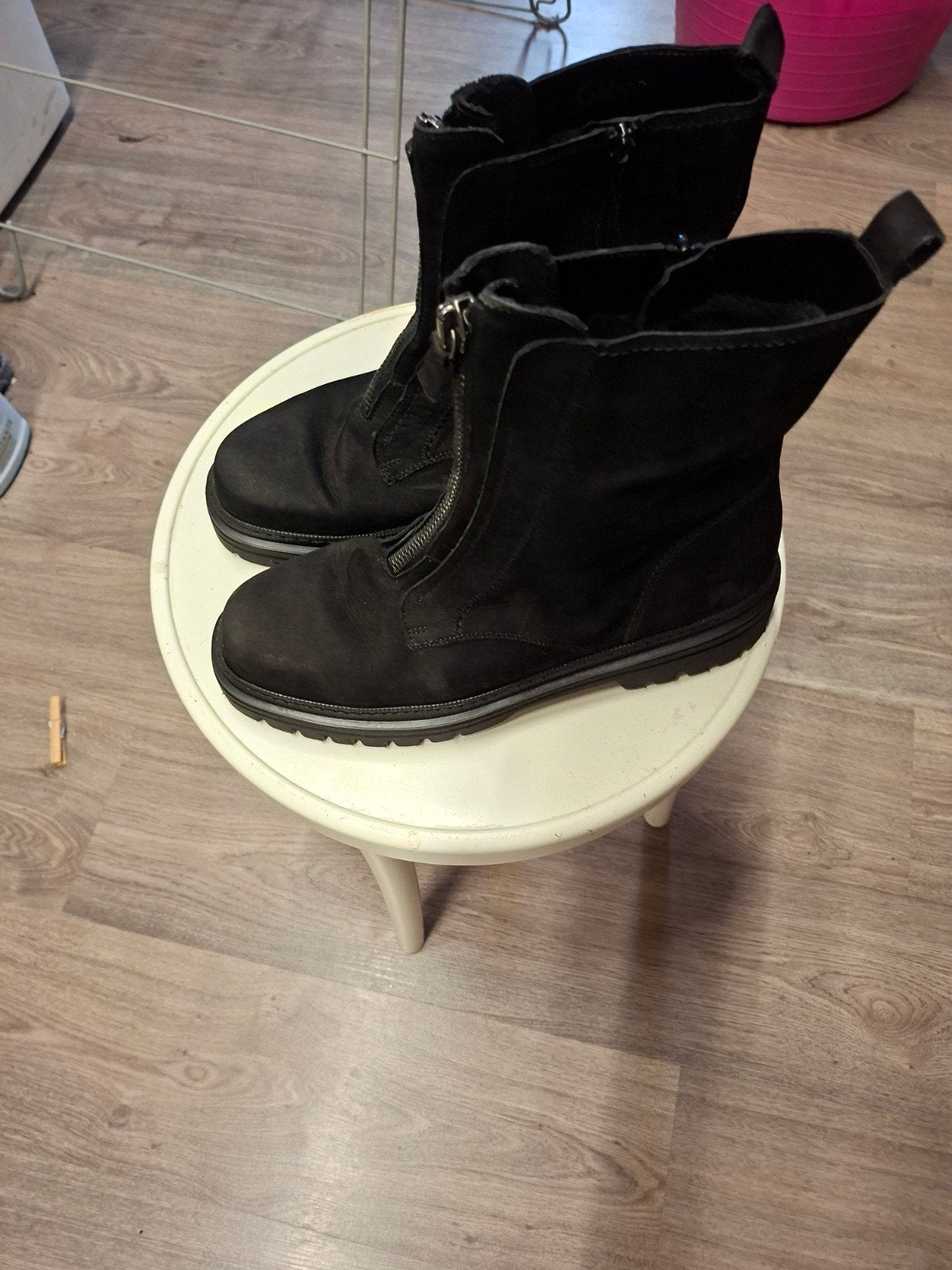 Gabor zwarte nubuck enkellaarzen met rits, maat 42.5, Ophalen of Verzenden, Nieuw, Zwart