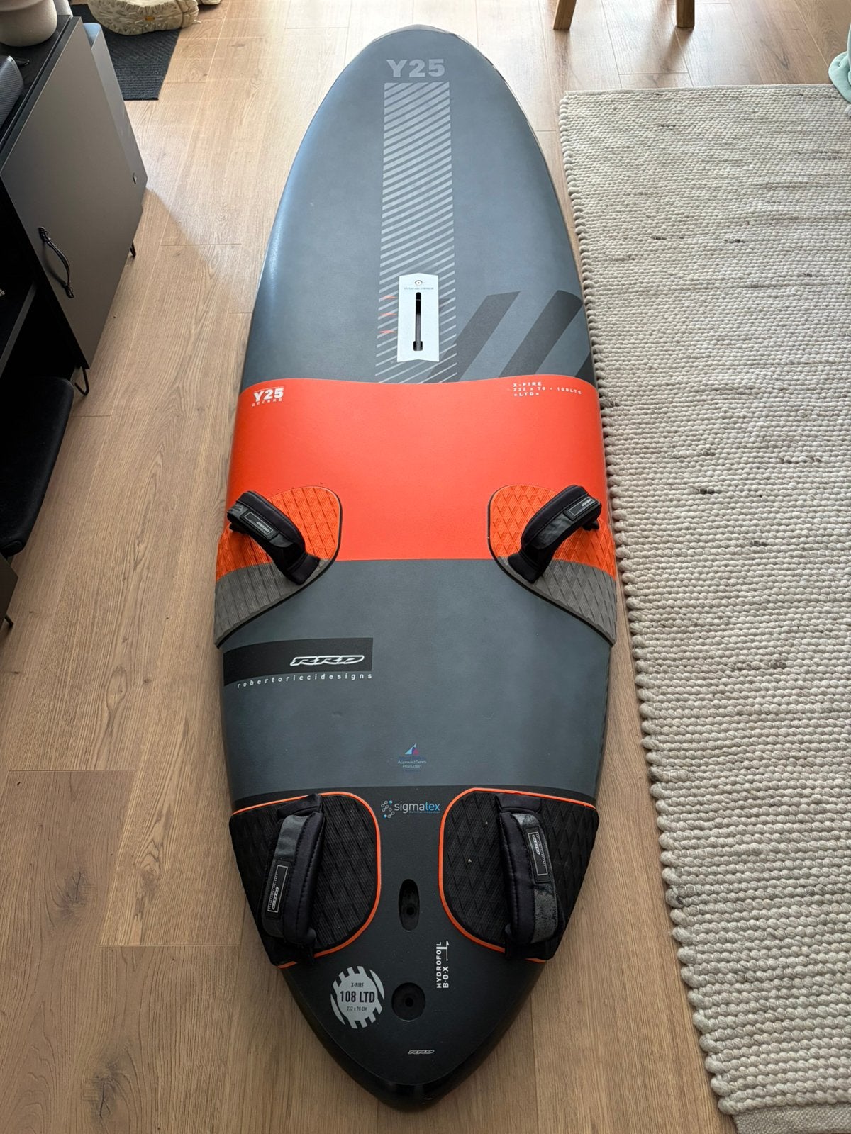 RRD X-Fire 108 Y25 70cm breed slalomboard, Watersport en Boten, Ophalen, Zo goed als nieuw, Plank