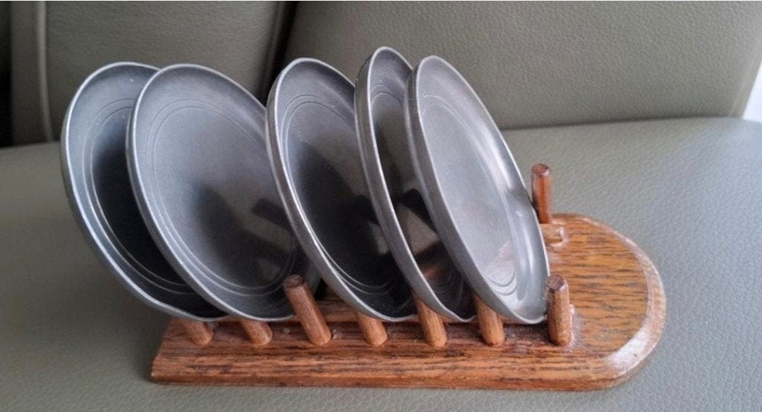 Set van 5 tinnen onderzetters 'Rio 93% Real Pewter', Ophalen of Verzenden