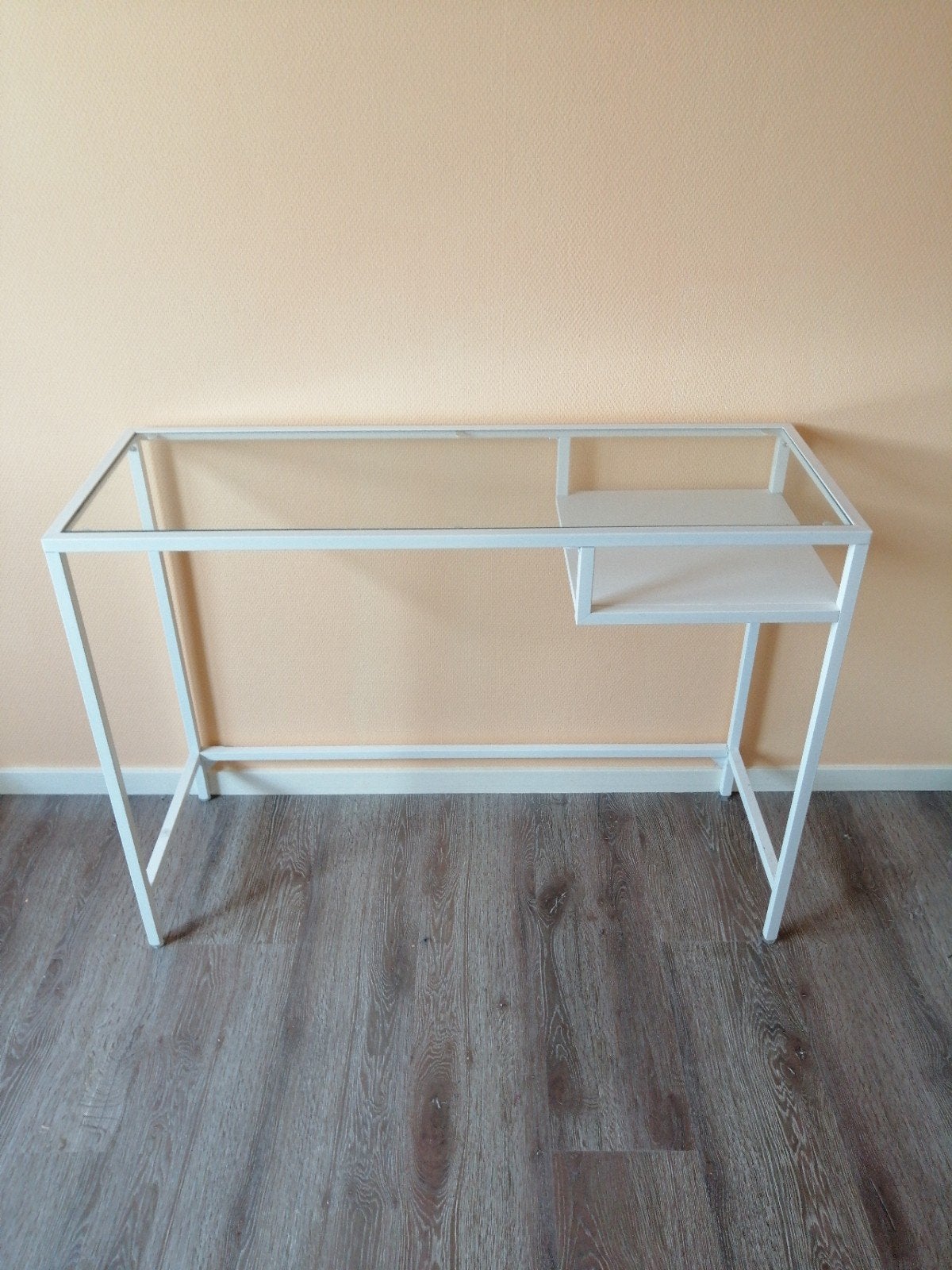 Ikea make-up tafel staal en glas, Ophalen, Gehele gezicht, Wit, Zo goed als nieuw