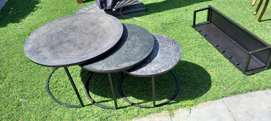 Stalen salontafeltjes, Ophalen, Gebruikt, 50 tot 100 cm, Rond