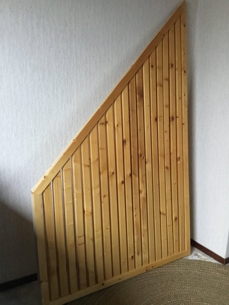 Scheidingswand 2 st, hout, v.v. transparante beits, Huis en Inrichting, Ophalen, Zo goed als nieuw