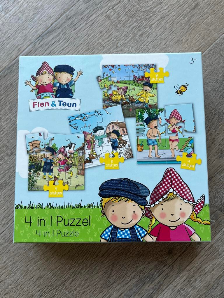 Fien & Teun 4-in-1 Puzzelset voor Kinderen, Ophalen of Verzenden, 10 tot 50 stukjes, Zo goed als nieuw, 2 tot 4 jaar