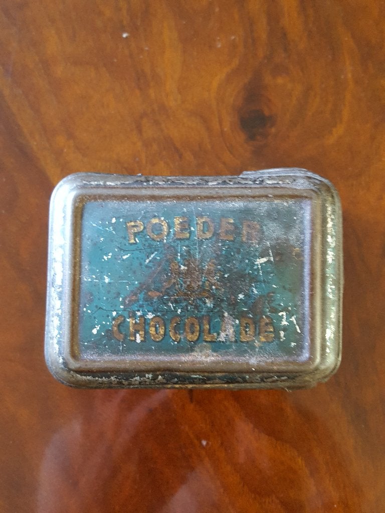 Antiek Blikje "Poeder Chocolade", Ophalen of Verzenden, Gebruikt, Overige, Overige merken
