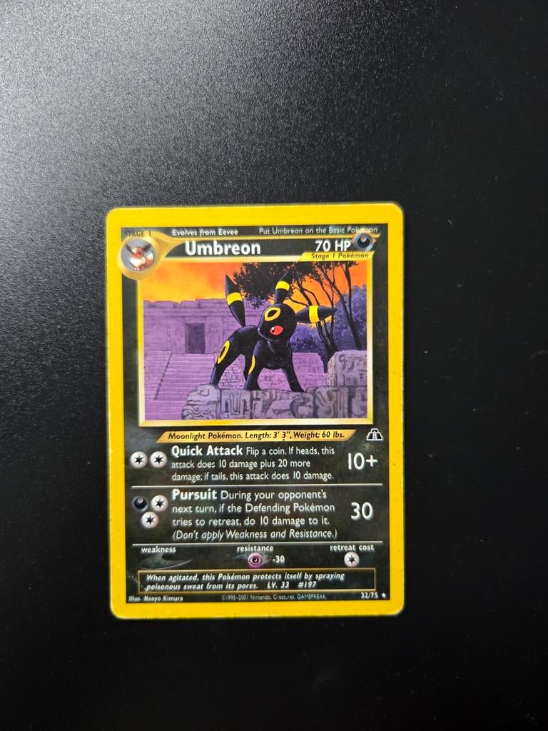Umbreon 32/75 Pokemon Neo Discovery, Hobby en Vrije tijd, Verzamelkaartspellen | Pokémon, Ophalen of Verzenden, Gebruikt, Booster
