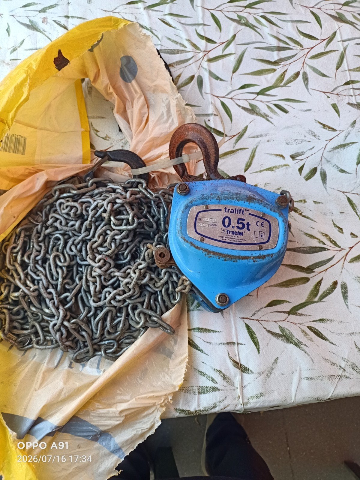Tralift kettingtakel 0.5t - Handmatige takel, Ophalen of Verzenden