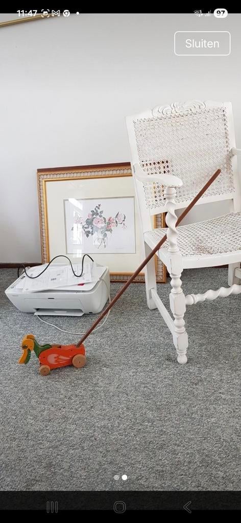 Houten trekfiguur eend - Vintage speelgoed, Kinderen en Baby's, Ophalen of Verzenden, Gebruikt, Jongen of Meisje